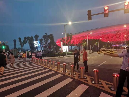 600mm-1000mm Height IP68 Rated 304/316 Stainless Steel Automatic Bollards for Roadway Safety