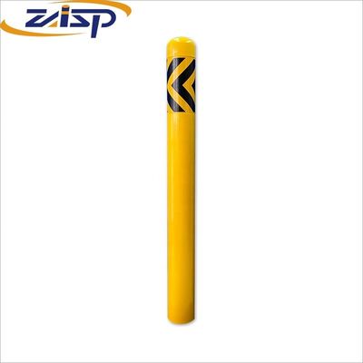 Roadway Safety Remote Control Parking Bollards Yellow Powder Pipe Cast 1000mm Height