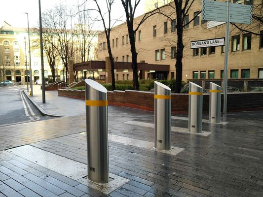 304 316 SS Airport  Street Mitred Top Bollard with Reflective Trip and Slop