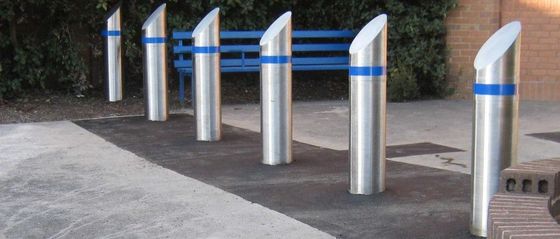 304 316 Stainless Steel  Bollards for Pedestrian Safety 2 pc Stripe Light
