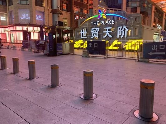 Hydraulic Security Bollards with RS485 Communication Protocol 1 Year Warranty and 3-6 Seconds Rising Speed for Vehicle Access Control