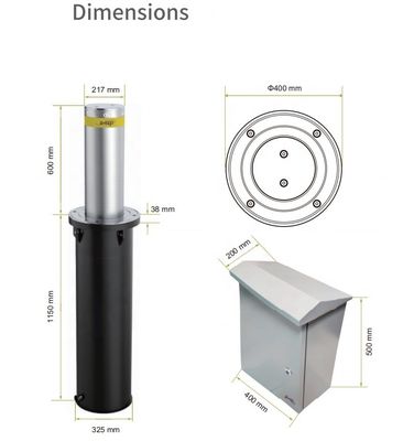 Anti Crashed Customizable Automatic Bollards For Driveways Removable Steel Bollards