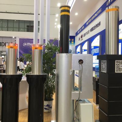 6mm Thickness Access Security Hydraulic Automatic Rising Bollards with LED Warning Light
