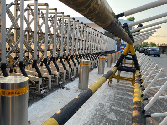 Automated Vehicle Rising Security Posts Barriers For Vehicle Impact Mitigation