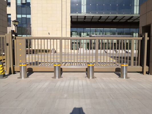 Stainless Steel Automatic Bollards with 3-6 Seconds Rise Time and Hot Dipped Galvanized Powder Coated Finish for Roadway Safety
