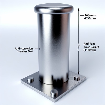 Stainless Steel Fixed Bollards Anti-Ram Anti-Corrosion 460x1150mm