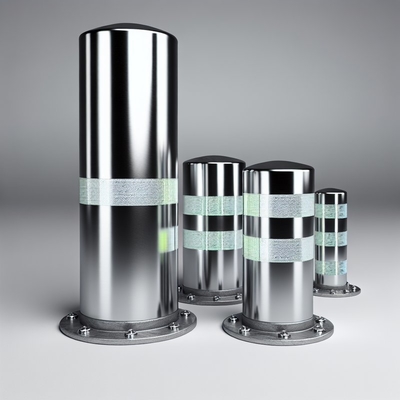 Stainless Steel Fixed Bollards with Reflective Tape for Security