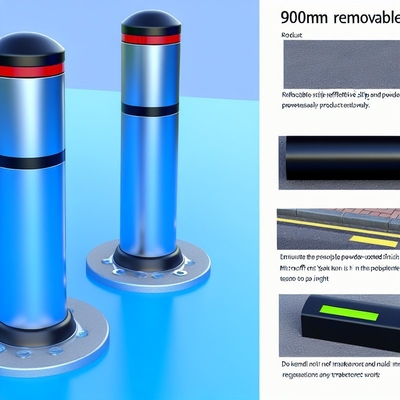 900mm Removable Bollards with Reflective Strip and Powder Coated Finish