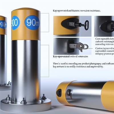 900mm Retractable Bollards with Corrosion Resistance and Key-Operated Removal