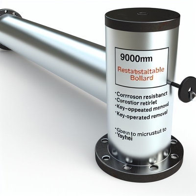 900mm Retractable Bollards with Corrosion Resistance and Key-Operated Removal