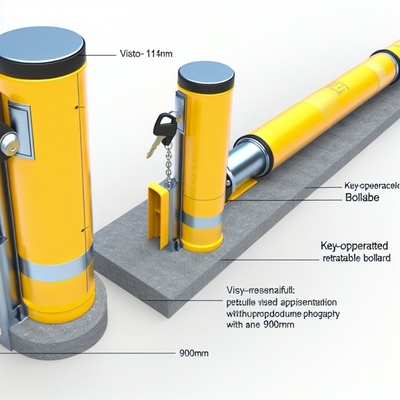 Key-Operated Retractable Bollard 114mm Diameter 900mm Height