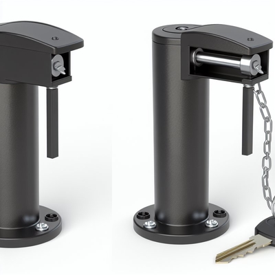 Surface Mount Manual Retractable Bollard with Key Lock