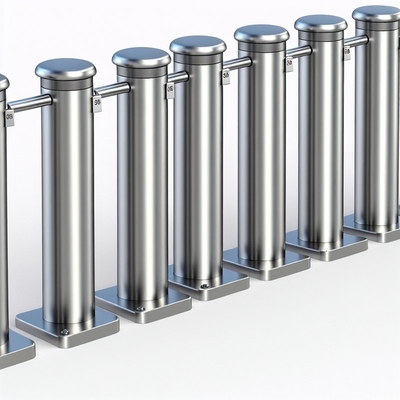 Stainless Steel Manual Bollards 3mm Wall Thickness Powder Coated
