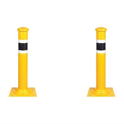 Yellow Or Custom Colors Manual Bollards With Diameter 114mm And Safetyfeatures Reflective Strips For Visibility Ideal For Traffic Control And Security